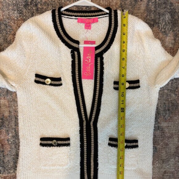 Lilly Pulitzer Women's Textured Tweed Nalayna Cardigan Sweater Top S White NWT - Picture 11 of 12